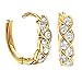 Gemini Women's Gift Infinity Knot Twisted Huggie Round Hinged Hoop Swarovski Cubic Zirconia Earrings Gm072 , Color: Yellow Gold