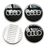 GANGJIANLAN 4X 65MM 2.56'' Auto Car Wheel Center Hub Cap Emblem Badge Decal Sticker for Audi