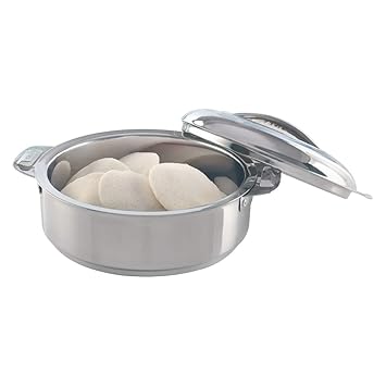 Borosil Stainless Steel Insulated Idly Server, 1.2 litres, Silver