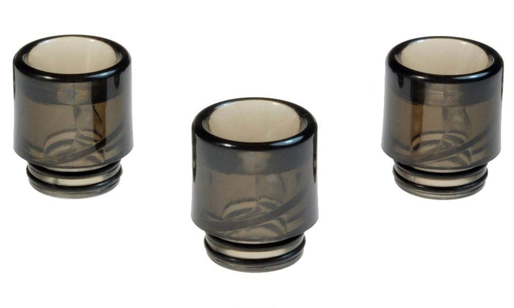 Armerah Anti Spit Back 810 Drip Tip eCig Mouthpiece Short/Wide Plastic/Opaque 3 Pack Black