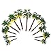 WINOMO 12pcs Plastic Artificial Trees Layout Rainforest Palm Tree Diorama Scenery