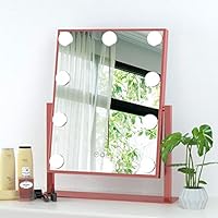 Fenair Large Vanity Mirror With Lights - Hollywood Style Makeup Vanity Mirror with Lights,3 Color Lighting Model, Cosmetic Mirror with 9 Detachable Dimmable Bulbs for Dressing Table(Rose Gold)
