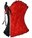 Joansam Women's Embroidered Montage Overbust Corsets DL3153-Blackred-M