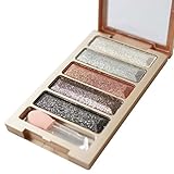Start 5 Color Glitter Waterproof Eyeshadow Makeup Face Highlight Palette