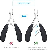 URAQT Toenail Clippers 4 Pcs Nipper Trimmer Kit with Nail File Nail Lifter Duo view 6