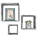 MyGift Barnwood Gray Wall Mounted Wood Square Cube Shelf/Floating Cubby Display Shelves, Set of 3