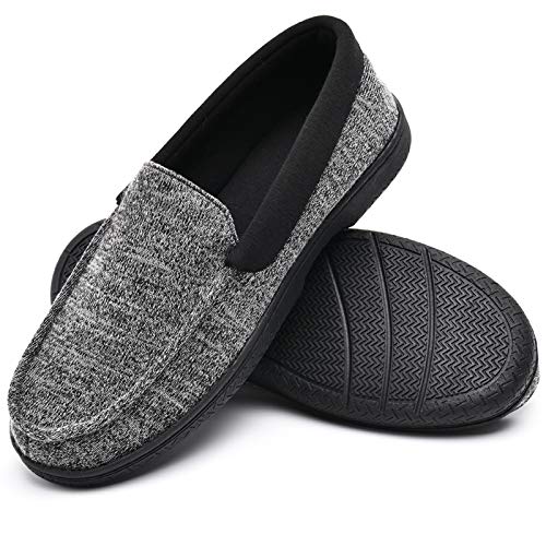 DL Mens Moccasin House Slippers Memory Foam, Comfy Terry Houseshoes