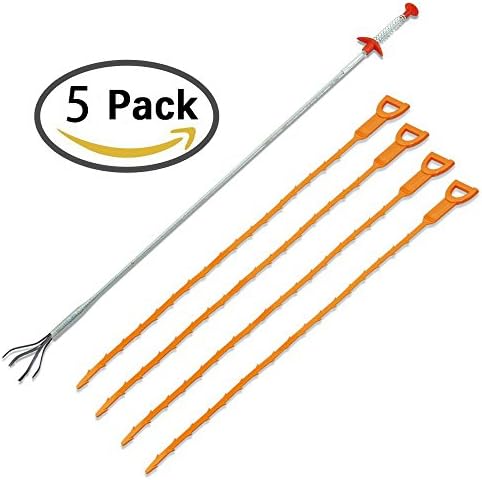 OPACC 5 Packs Snake Hair Drain Clog Remover Drain Auger Cleaning Tool Sewer Relief Relief Tool (5 Packs)
