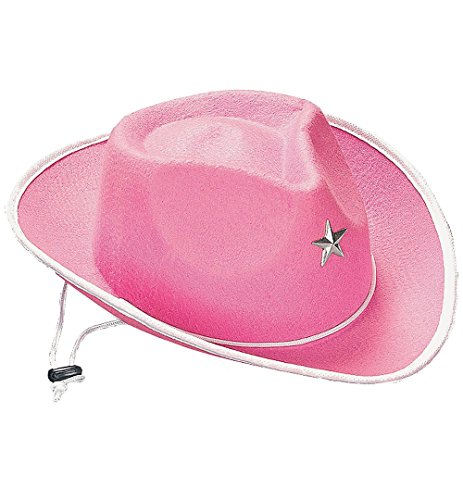 Quality Child Cowboy Costume Hat WithFREE Cotton Paisley Bandanna - Funny Party Hats TM (Pink Star Cowgirl Hat with Pink Paisley Bandana)