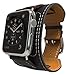 MoKo Compatible Band Replacement for Apple Watch 38mm 40mm Series 4/3/2/1, Genuine Leather Smart Watch Band Cuff Strap - Quartz Gray (Not Fit 42mm 44mm Versions)
