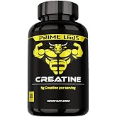 Prime Labs Creatine Monohydrate Capsules for Men &amp; Women, 5g (5000mg) | Supports Muscle Growth, Recovery, Brain Function, Made in USA, Third-Party Tested, 120 Count
