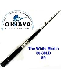 okiaya Composit 30   80lb blanco Marlin agua salada Big Game rodillo Rod (6 foot de largo)