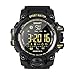 EX16 Rugged Waterproof Sports Smart Watch for Men Women Bluetooth Smartwatch with Activity Tracker Pedometer Steps Calories Counter Stopwatch Long Battery Life Compare for iOS & Android (Black)