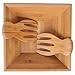 SM Bowls Bamboo Salad Bowl w/ Serving Hands: Sustainable set includes large square bowl and matching salad servers
