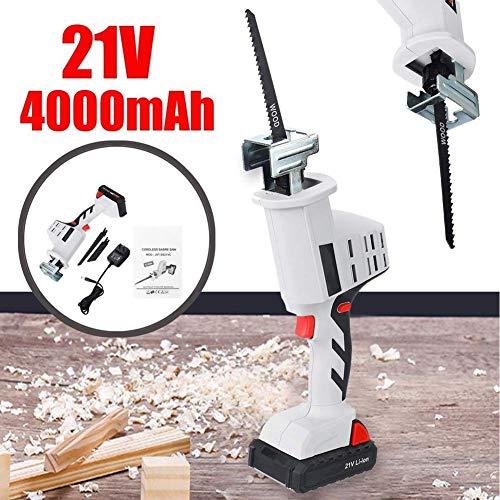 WUAZ Elektrische Pruning Saw, 21V Elektrische Akku-Säbelsäge Lithium-Batterie Sägen Holz Metall Kettensägen Cutting… – Bild 7