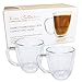 Double Wall Glass Espresso Latte Cappuccino Mug, Coffee Cup | Set of 2 (2, 16 oz)