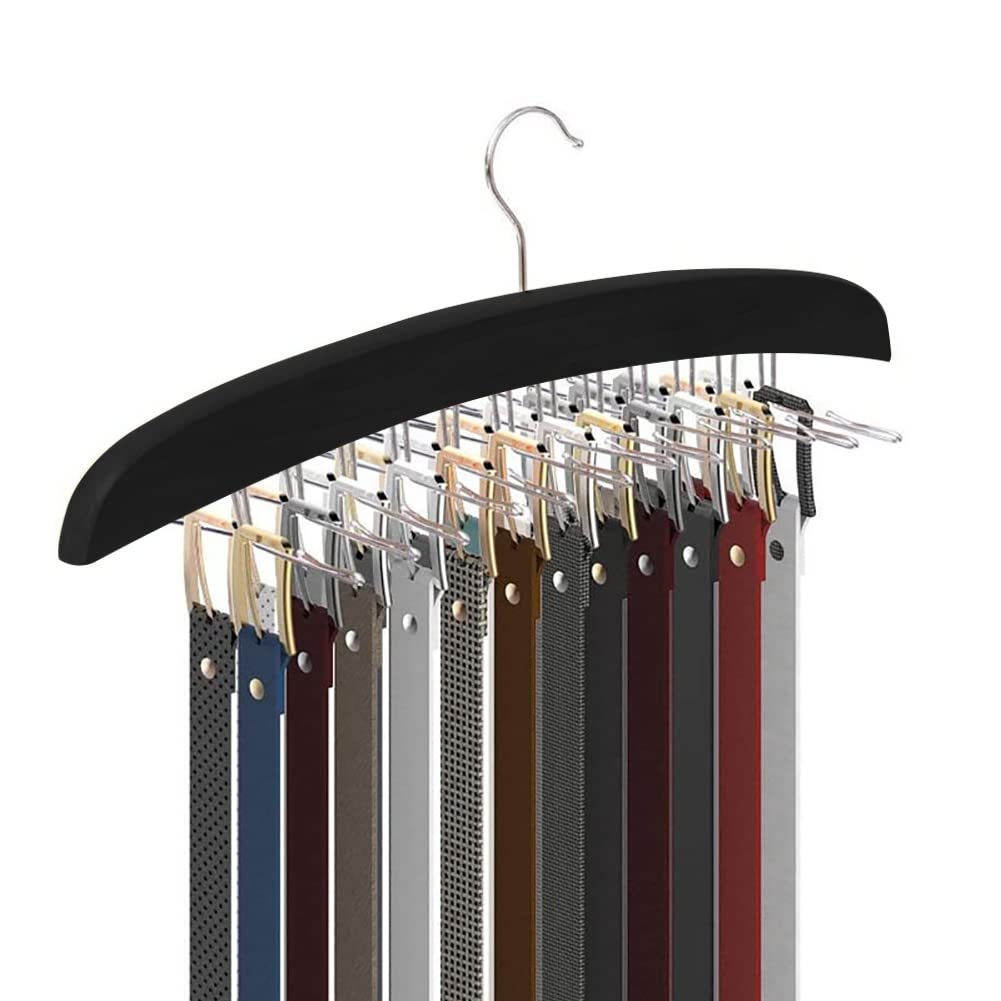 Uposao Wooden Tie Hanger Rack 24 Tie Hangers Organizer Belt Hanger Storage Hanging Organizer Accessories, Best Choice for your Closet Organiser