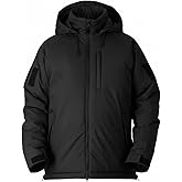 MERJAZ Men’s Tactical Jacket Waterproof Winter Coats Windproof Ski Snow Jacket Warm Hooded Coat with 5 Pockets