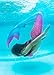 Fin Fun Limited Edition Mermaid Tail for Swimming for Girls and Kids with Monofin, 12, Bahama Blush