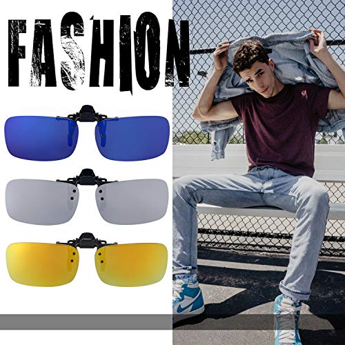 Aroncent Sonnenbrille Clip On UV400 Sonnenbrillen Vorhänger Brille Aufsatz Clip On Polarisiert Metallrahmen, 3 PCS – Bild 7