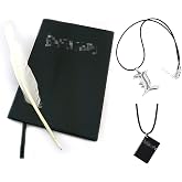 ODINGONS 4 PCS Set Notebook Anime Cosplay Japan Anime Theme Writing Journal, Feather Pen, L Necklace &amp; Book Chain Anime Accessories