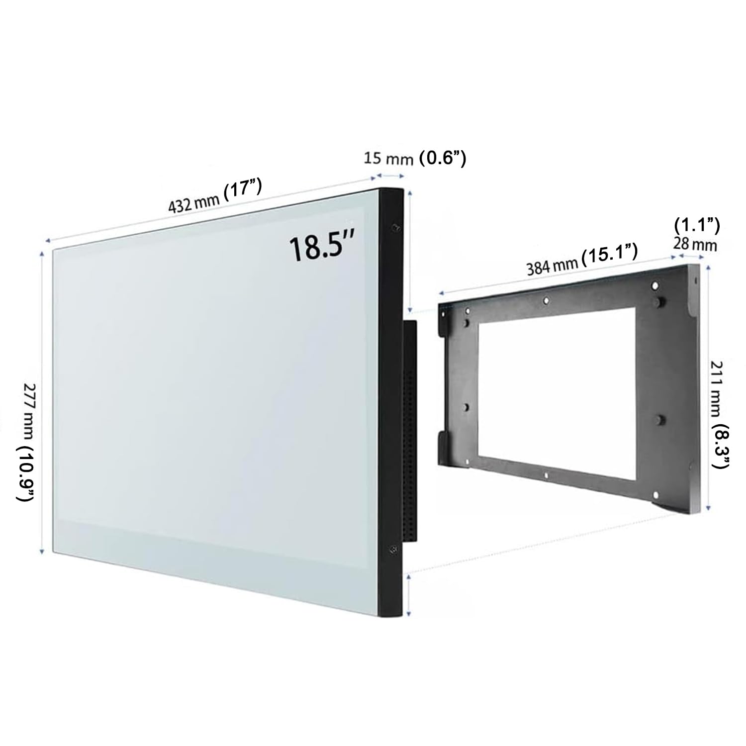 Soulaca 18.5 inches Full Touchscreen Smart Mini Mirror LED TV for Bathroom IPX6 Waterproof Built-in WiFi Bluetooth ATSC Android