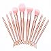 Yoseng Makeup Brush Set Mermaid Beauty Cosmetic Tools Kabuki Professional Fishtail Bottom Blush Foundation Blending Eyeliner Powder Eyeshadow Cream Concealer Eyebrow Brushes 10psc (champagne)