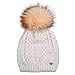 SOMALER Womens Winter Beanie Hats For Women Knit Beanie With Real Fur Pom Pom Ski Caps