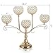 VINCIGANT 5 Candle Gold Candelabra with Crystal Studded Globes/Candlestick Holders for Wedding Party Centerpiece…