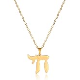 UNIFT Hebrew Chai Necklace for Women Stainless Steel Classic Hebrew Sign of Life Letter Chai Pendant Necklace Religious Jewish Jewelry