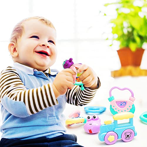 ChuburD 6Piece Baby Toys Rattle Teether,Infants Grab and Shake Rattles