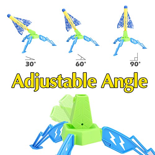 MagicWe Jump Toy Rocket Launchers for Kids Sturdy Stomp Launch Includes 6 Rockets Foam Rockets Play Rocket Soars Up to 100 Feet + Fun Outdoor Toy for Kids - Gift Toys for Boys and Girls Age 3+ Years