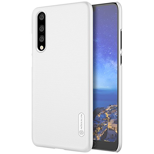 HUAWEI P20 Pro Case,HUAWEI P20 Pro Back Cover,OPDENK - Nillkin Frosted Matte Shield Hard Cover Skin Shell Case Back Cover + LCD Screen Protector For HUAWEI P20 Pro (White)
