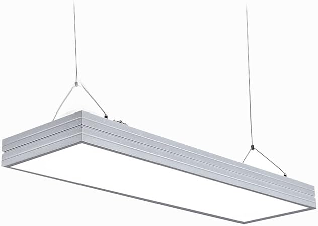 Led Long Strips Office Aluminum Chandelier Spliced Rectangular