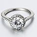 3.75CT Stainless Steel Solitaire Engagement Ring Propose Wedding Anniversary Statement (Silver, 7)