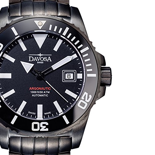 Davosa-Swiss-Argonautic-16149880-Analog-Men-Wrist-Watch-Gun-Steel-Band-Black