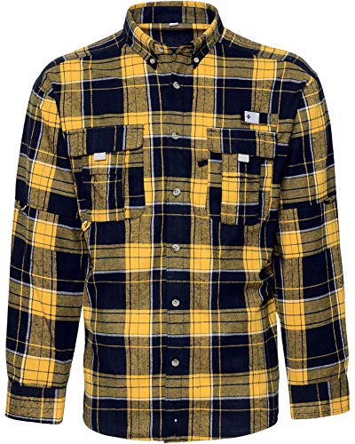 J.VER Men's Flannel Plaid Shirts Long Sleeve Regular Fit Button Down Casual Cotton Fishing Shirt