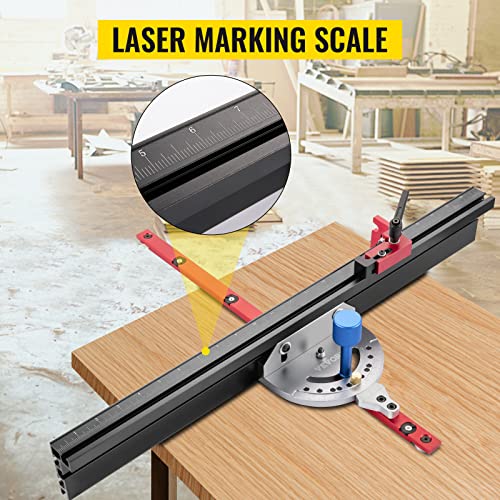 VEVOR Precision Miter Gauge, 24" Aluminum Table Saw Miter Gauge w/ 60