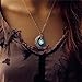 Glowing Moon Necklace Alloy Jewelry Blue Green Color 18, Blue, Size one size