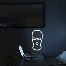 White Mask Neon Sign Face Kini LED Light Up Signs