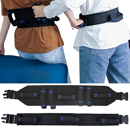 Leetye Mei Gait Belt Transfer Belts for Seniors with 7 Handles, Gate Belt for Elderly Lift Belts with Quick Release Buckle Anti-Slip Function Prevents Patient from Shifting More Effectively