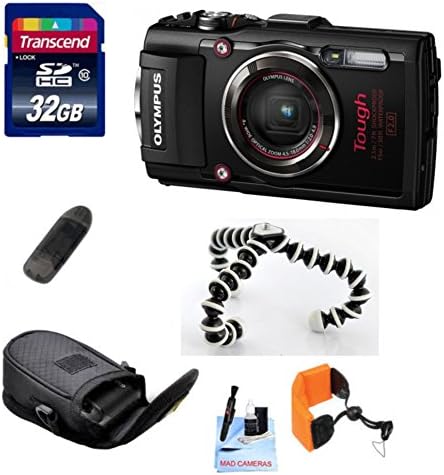 Olympus Stylus Tough TG4 Water Proof Digital Camera + 32GB Transcend SD Memory Card + Floating Wrist Strap + Spider Tripod + Camera Pouch