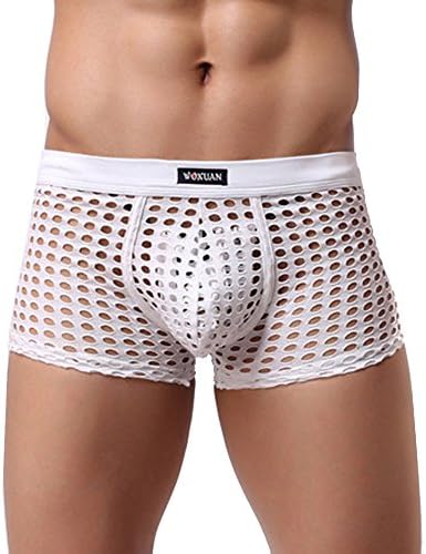 Trunks Mens See Through Mesh Openwork Buckled Bikini Hollow Briefs Underwear