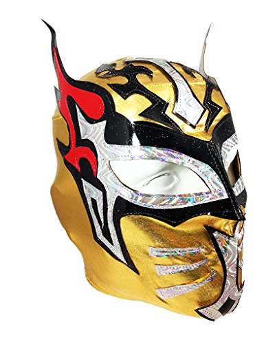 SIN CARA Lycra PRO Adult Lucha Libre Wrestling Mask (pro-LYCRA) GOLD/Black
