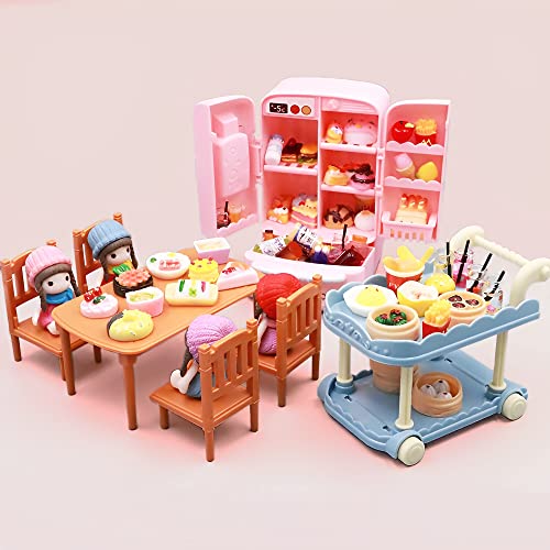 Barbie Dream House 17-Piece Dollhouse Fridge Set Mini Kitchen