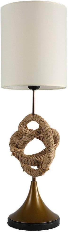 DJSMtd Household Bedside Table Lamp, Retro Rope Desk Lamp, Bedroom Bedside Table Lamp Bar Lighting Living Room Study Decorative Desk Lamp Creative