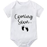 WOOYONGING Coming Soon Pregnancy Announcement Infant Romper Baby Girl Bodysuit Short Sleeve Baby Clothes