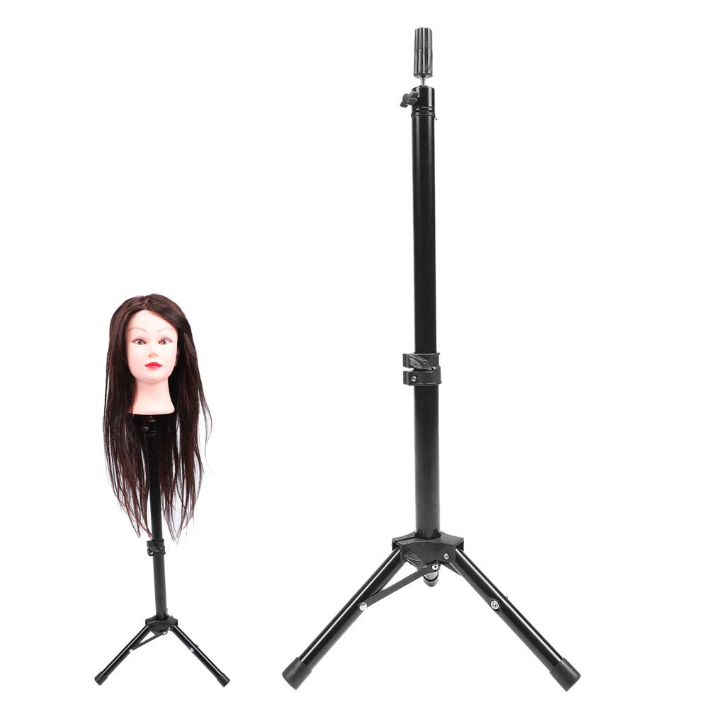 NSXAYIWE Wig Stand Mannequin Head Stand, Foldable Wig Stands Tripod Height Adjustment (44-68cm) for Wigs, Manikin Head, Polystyrene Head Training and Hairdressing (A02)