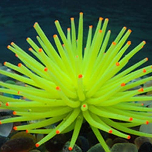 New Coral S Yellow Aquarium Fish Tank Landscape Decoration Glow Simulation Animal Plants Ornament no.11