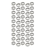 uxcell 12.8mm-15.3mm 304 Stainless Steel Adjustable Tube Hose Clamps Silver Tone 50pcs